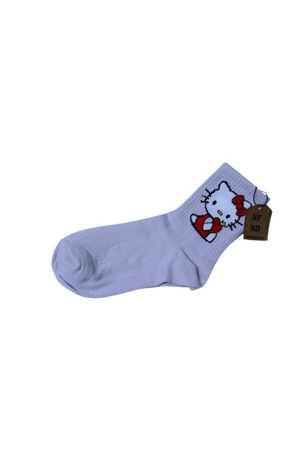 Enefendi Hello Kitty Çorap Yumuşak Rahat Şık Kısa Konç Desenli Uçukpembe 36-40 Hediye - Image 1
