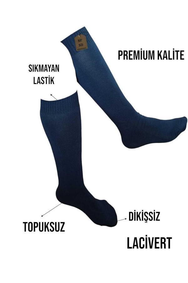 Enefendi Anne Çorabı Dizaltı 240 Den Pamuklu Dikişsiz Sıkmayan Lastik Topuksuz Pantolon Çorap Saten Doku Laci - Image 1