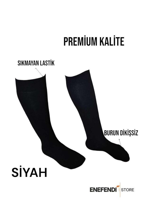 Enefendi Anne Çorabı Dizaltı Lüx Kaliteli Pamuklu Burun Dikişsiz Sıkmayan Lastik Esnek Kadın Çorap Siyah - Image 1