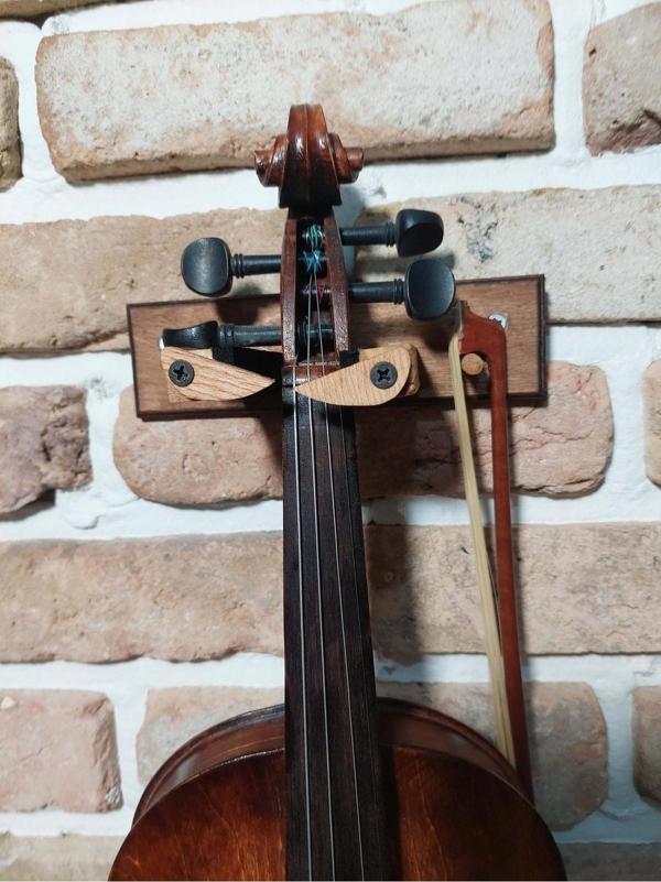 Donizetti Keman Standı Duvar Askı Aparatı Ahşap Tasarım Ceviz - Image 1