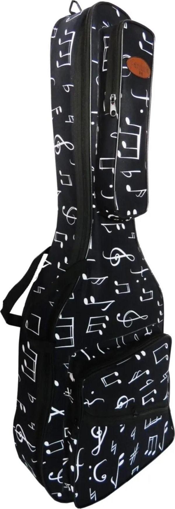 Donizetti Profesyonel Su Geçirmez 20 Mm Pedli Gigbag Klasik Gitar Kılıfı Nota Desenli + Ahşap Pena Kolye - Image 1