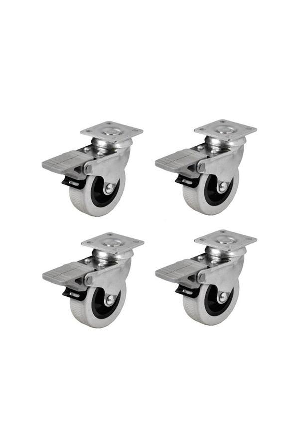 Hts 254- Döner Tablalı Frenli Mobilya Tekeri Çap : 52 Mm 4 Ad. - Image 1