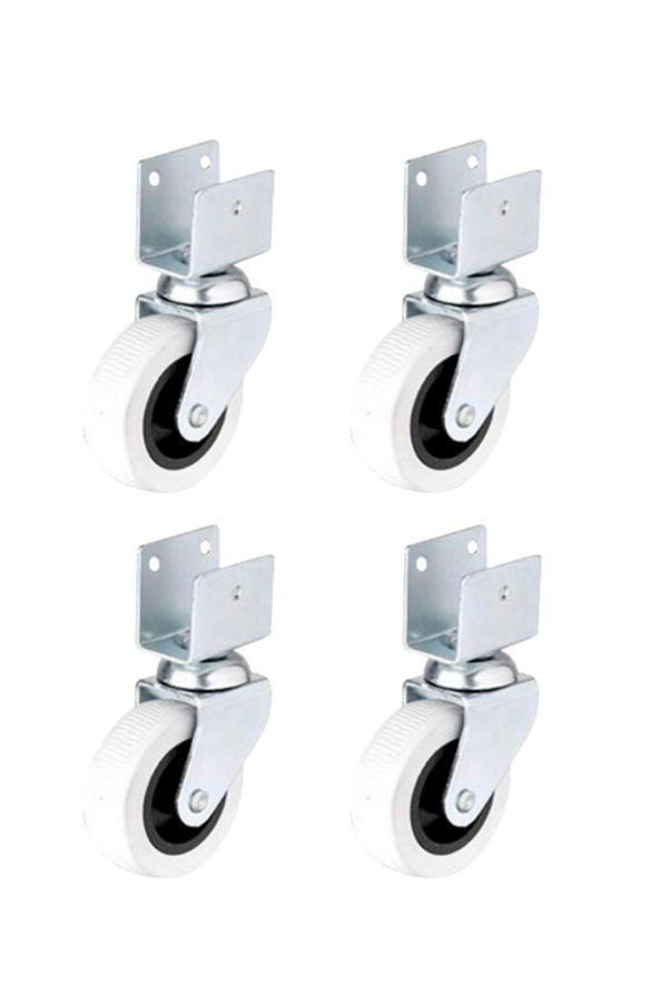 Hts 324- Gri Kısa U Tablalı 50X20 Mobilya Tekeri 4 Ad. - Image 1