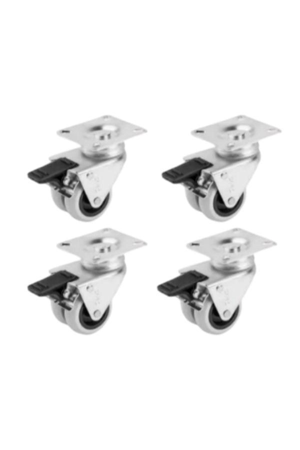 Hts 346- Tabla Bağlantılı Frenli 50 Mm Mobilya Tekerlek 4 Ad. - Image 1