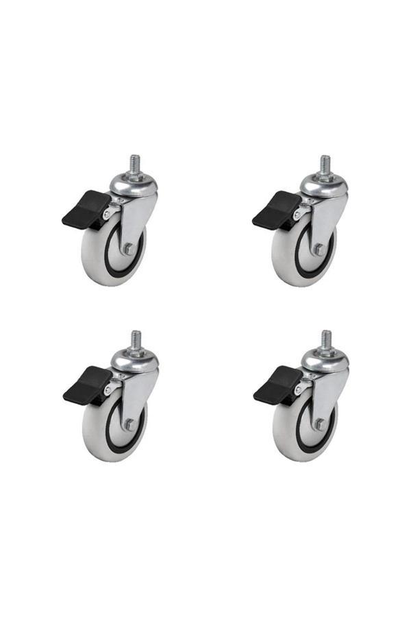 Hts 354- Döner 3/8 Vidalı Frenli Mobilya Tekeri Çap : 74 Mm 4 Ad. - Image 1