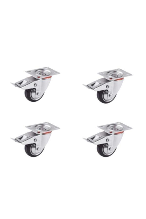 Hts 613- Bağlantılı 125 Mm Galvanizli Kaplama Metal Frenli Teker 4 Ad. - Image 1