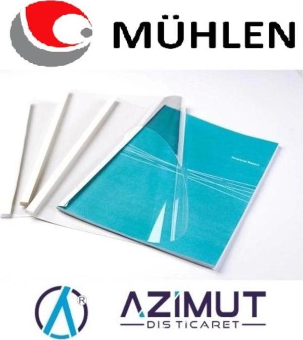Mühlen Isısal Cilt Kapakları A4 Beyaz 8 mm 1 Koli 100 Adet - Image 1