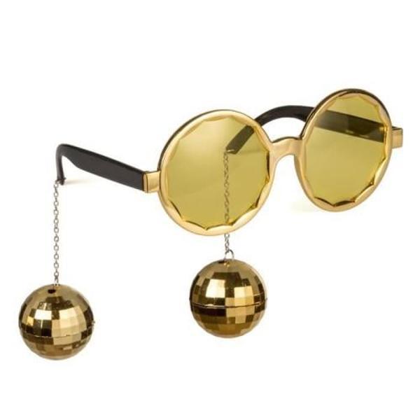Büro Ev Ofis Gösteri Kostüm Gözlüğü için Disko Toplu Küpeli Golden Gözlük - Image 1