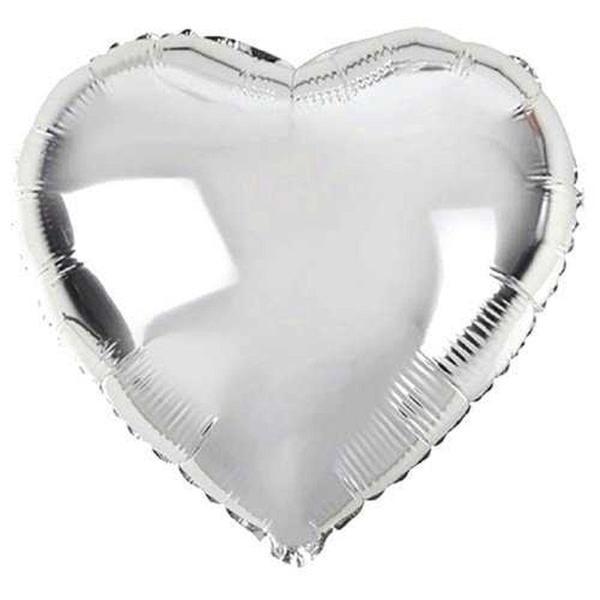 Büro Ev Partisi için 10ADET 100CM Kalp Şekilli Silver Folyo Balon Seti - Image 1