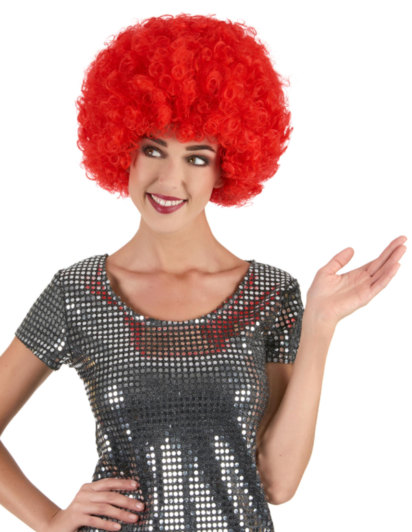 Büro Ev Ofis Etkinlik Gösteri Kostüm Peruğu için Kırmızı Kıvırcık Afro Bonus Peruk Saç - Image 1