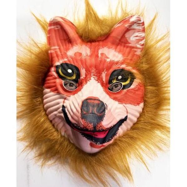 Büro Ev Ofis Etkinlik Gösteri Tilki Kostümü için Kahve Saçlı Mega Peluş Maske - Image 1