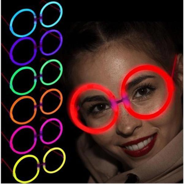 Büro Ev Ofis Gösteri Parti Kostüm Gözlüğü için 12ADET Glow Yuvarlak Gözlük Seti - Image 1