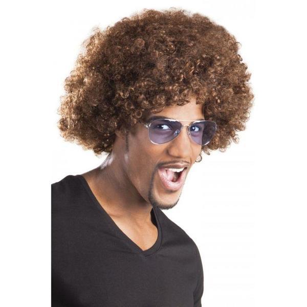 Büro Ev Ofis Etkinlik Gösteri Kostüm Peruğu için Kahverengi Kıvırcık Afro Bonus Peruk - Image 1