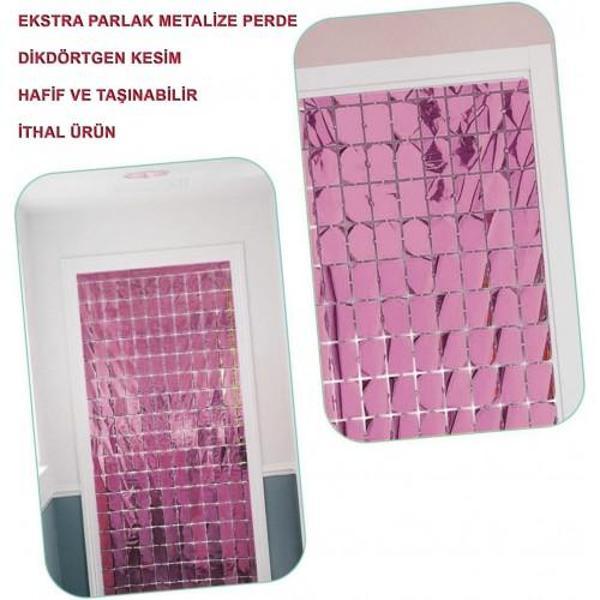 Ekstra Metalize Rose Gold Disko Kapı Perdesi - Image 1