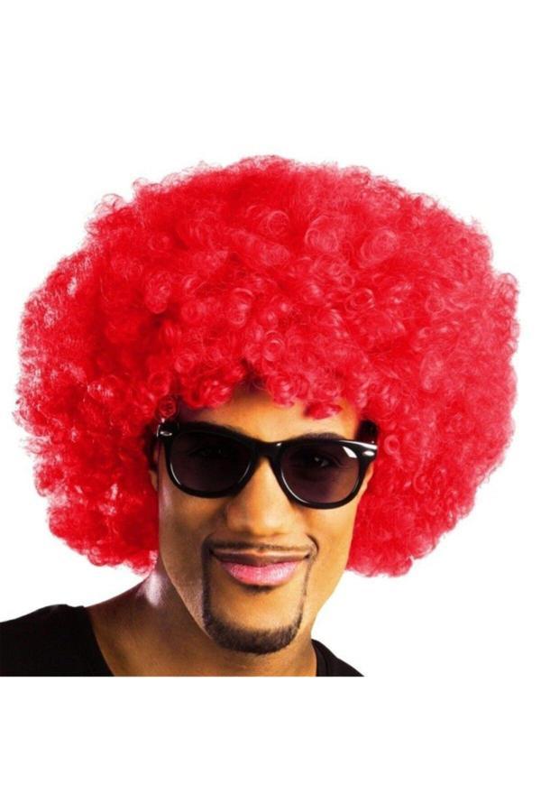 Büro Ev Ofis Etkinlik Gösteri Kostüm Peruğu için Kırmızı Kabarık Bonus Saç Peruk - Image 1