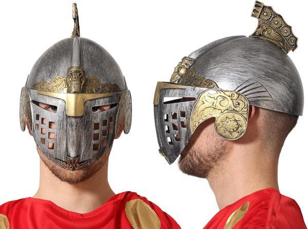 Büro Ev Ofis Etkinlik Gösteri Roma Kostüm Miğferi için 25x20CM Silver Golden Oynar Başlı Kask - Image 1