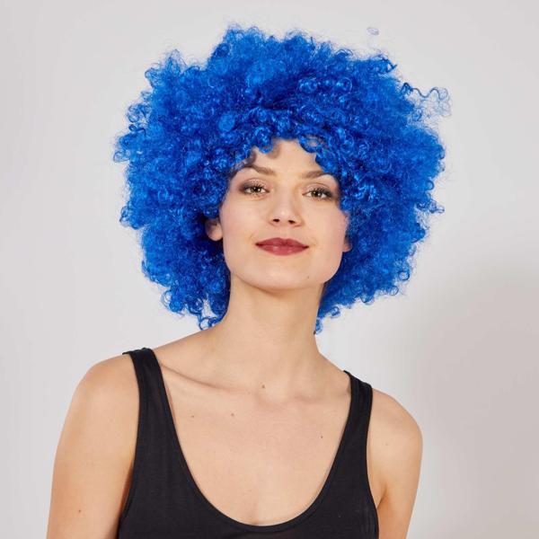 Büro Ev Ofis Etkinlik Gösteri Kostüm Peruğu için Mavi Kıvırcık Afro Bonus Peruk Saç - Image 1
