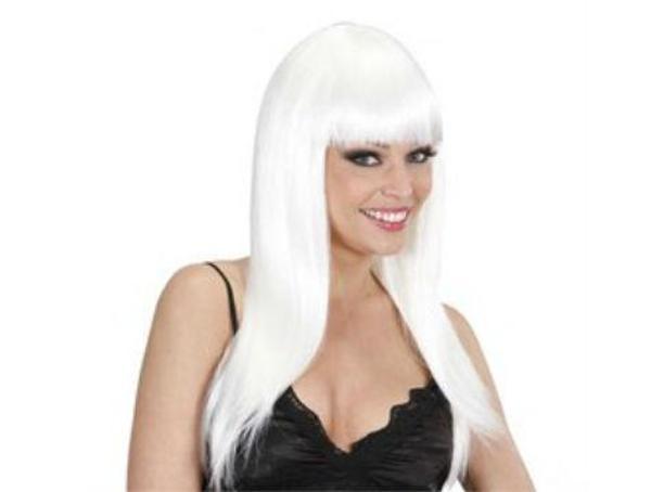 Büro Ev Ofis Etkinlik Gösteri Kostüm Peruğu için Beyaz Uzun Peruk Saç - Image 1