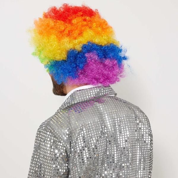 Büro Ev Ofis Etkinlik Gösteri Kostüm Peruğu için Rengarenk Kıvırcık Afro Bonus Saç Peruk - Image 1