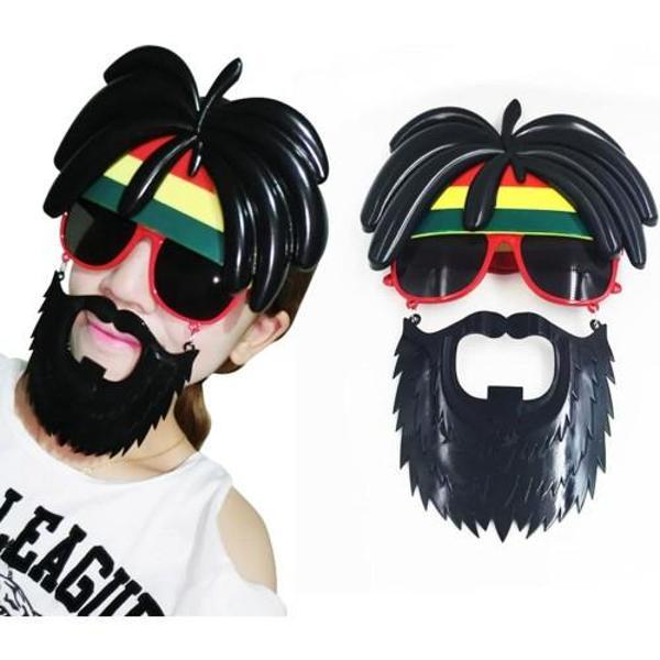 Büro Ev Ofis Etkinlik Gösteri Kostümü için Peruklu Bob Marley Parti Gözlüğü - Image 1