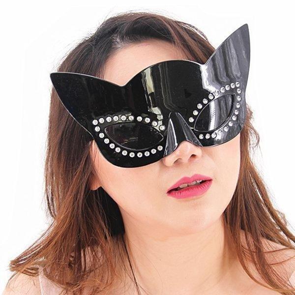 Büro Ev Ofis Gösteri Parti Kostüm Gözlüğü için 20x11CM Siyah Camlı Kedi Gözlük - Image 1