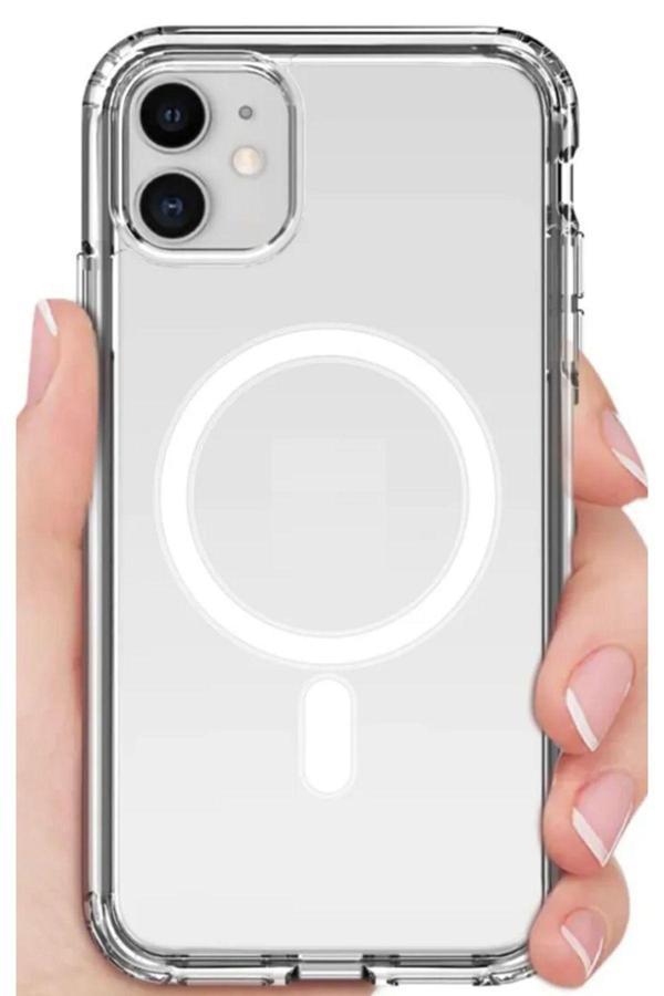 Iphone 11-12-pro  Görünümlü Uyumlu MAGSAFE Özellikli Darbe Önleyici Şeffaf Silikon Kılıf - Image 1