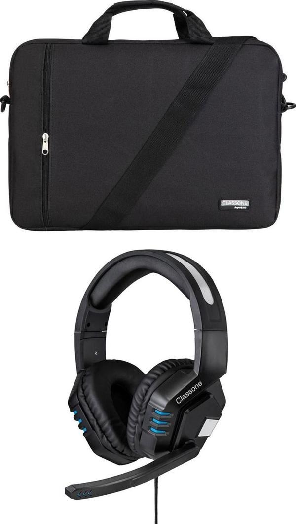 Classone WTX200 WTXpro Su Geçirmez Kumaş 15.6 Notebook El Çantası+HP800 Kulaklık - Image 1