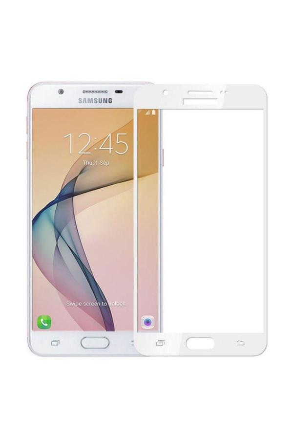 Samsung Galaxy J7 Prime 3D Kavisli Temperli Cam Ekran koruyucu Kırılmaz Film Beyaz - Image 1