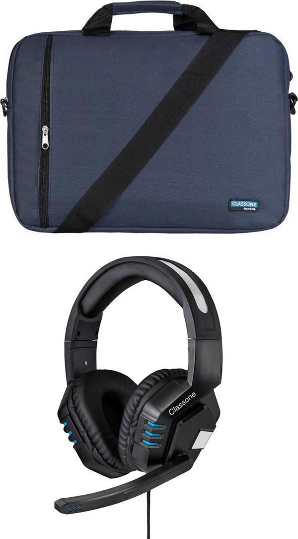 Classone WTX201 WTXpro Su Geçirmez Kumaş 15.6 Notebook El Çantası+HP800 Kulaklık - Image 1