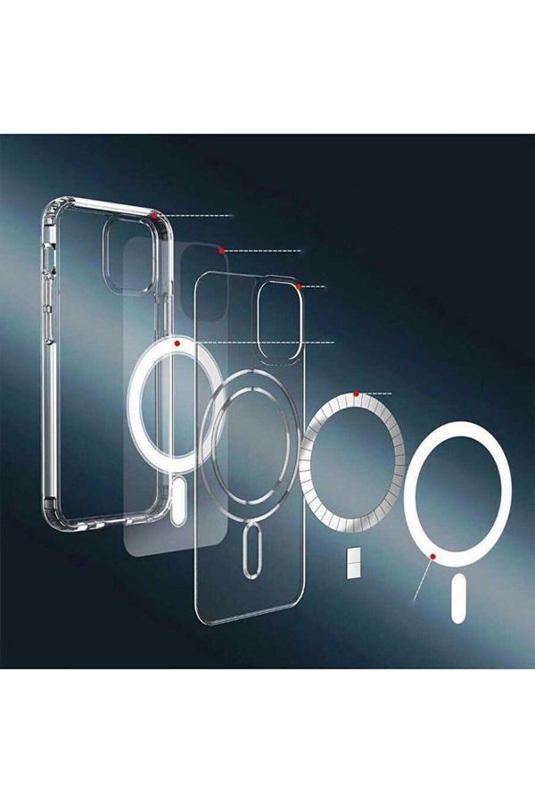 Iphone 12 Pro Max - Şeffaf Magsafe Wireless Kablosuz Şarj Destekli Sert Kılıf - Image 1