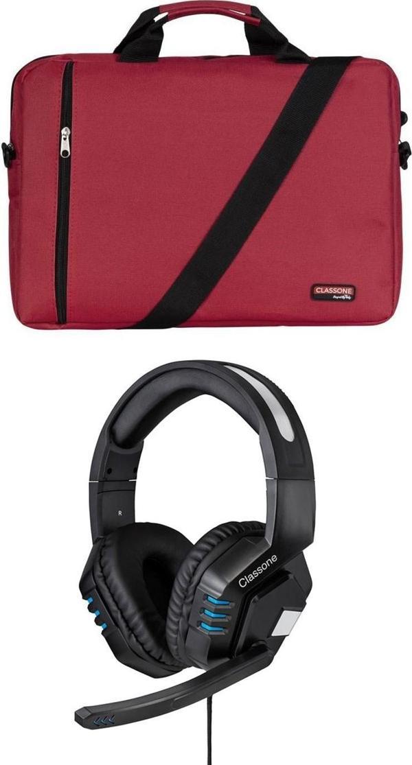 Classone WTX202 WTXpro Su Geçirmez Kumaş 15.6 Notebook El Çantası+HP800 Kulaklık - Image 1