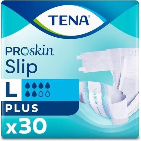 Tena Proskin Slip Plus 6 damla Büyük Boy Large Belbantlı Hasta Bezi 30'lu 3 paket / 90 adet - Image 1