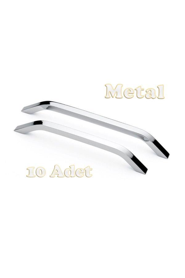 Reis Kulp İdil Alüminyum Metal Lüks Modern Mobilya Çekmece Mutfak Dolabı Kulpu Krom 160 mm (10 Adet) - Image 1
