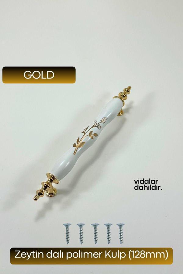 Reis Kulp Polimer Zeytindalı Kulp Lüks Modern Mobilya Çekmece Vestiyer Mutfak Dolabı Kulpu 128 mm - Image 1