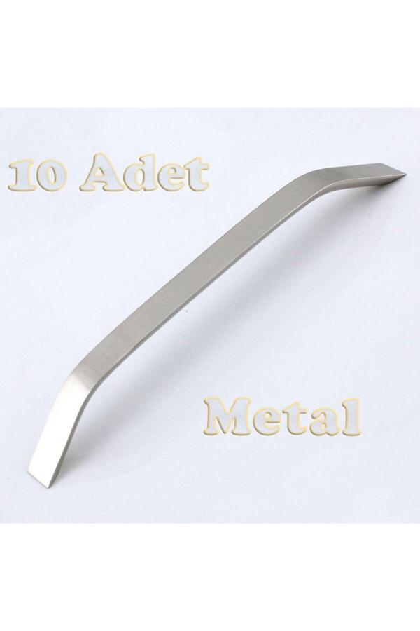 Reis Kulp Şahin Alüminyum Metal Lüks Modern Mobilya Çekmece Mutfak Dolabı Kulpu İnox 128 mm (10 Adet) - Image 1