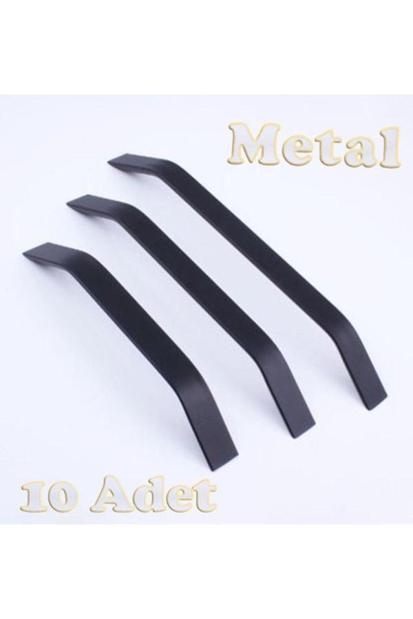 Reis Kulp Şahin Alüminyum Metal Lüks Modern Mobilya Çekmece Mutfak Dolabı Kulpu Siyah 128 mm (10 Adet) - Image 1