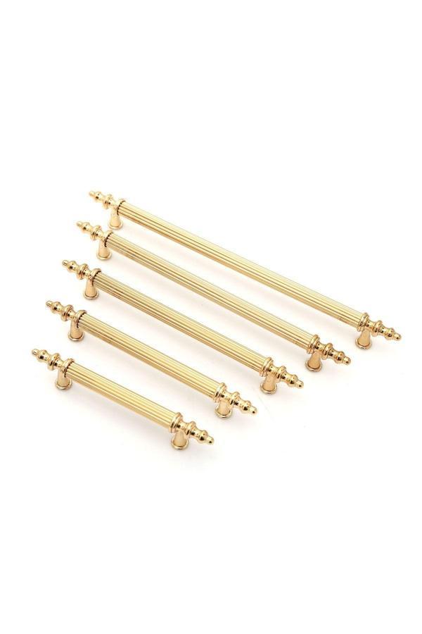 Reis Kulp Tuana Rustik Alüminyum Metal Lüks Modern Mobilya Çekmece Mutfak Dolabı Kulpu Altın 128 mm - Image 1