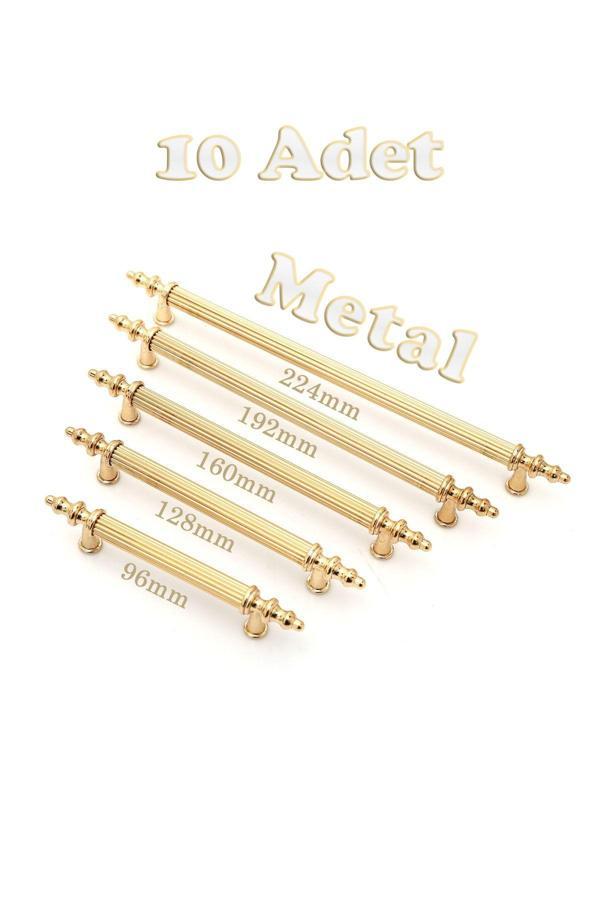 Reis Kulp Tuana Rustik Alüminyum Metal Lüks Modern Mobilya Çekmece Mutfak Dolabı Kulpu Gold-Gold 128 mm (10 Adet) - Image 1