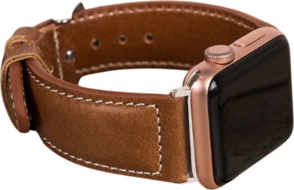 Bouletta Apple Watch Uyumlu Deri Kordon 42-44-45mm NM4-AS2 Taba - Image 1