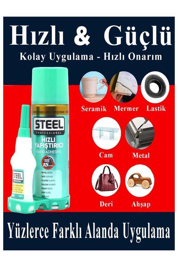 Hızlı Yapıştırıcı Spreyli 200 ml 4 Adet Activatör Spreyli Mdf Japon Yapıştırıcı Seti Genel Amaçlı Profesyonel Hızlı Yapı - Image 1