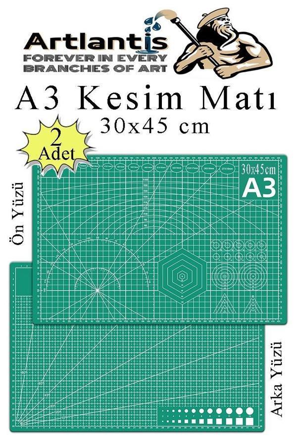 Kesim Matı A3 30x45 cm Çift Taraflı 2 Adet Çizim Matı Kesme Madı Kesim Tablası Kesim Altlığı - Image 1