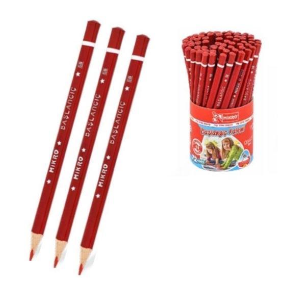 Kırmızı Jumbo Üçgen İlk Kalemim Mikro Kırmızı Kalın Kurşun Kalem Başlagıç 3 Adet - Image 1