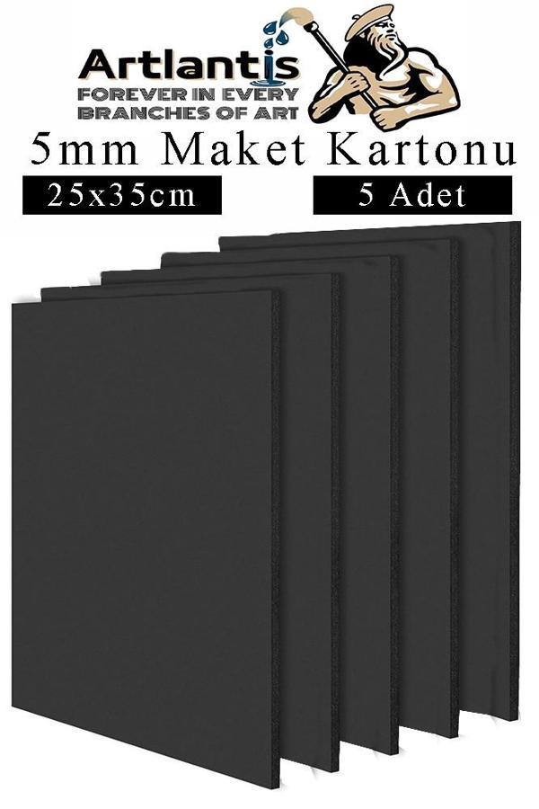 Maket Kartonu Siyah Fotoblok 5 mm 25x50 cm 5 Adet Hobi Sanat Okul Köpüklü Straforlu Maket Kartonu Maket Yapımı - Image 1