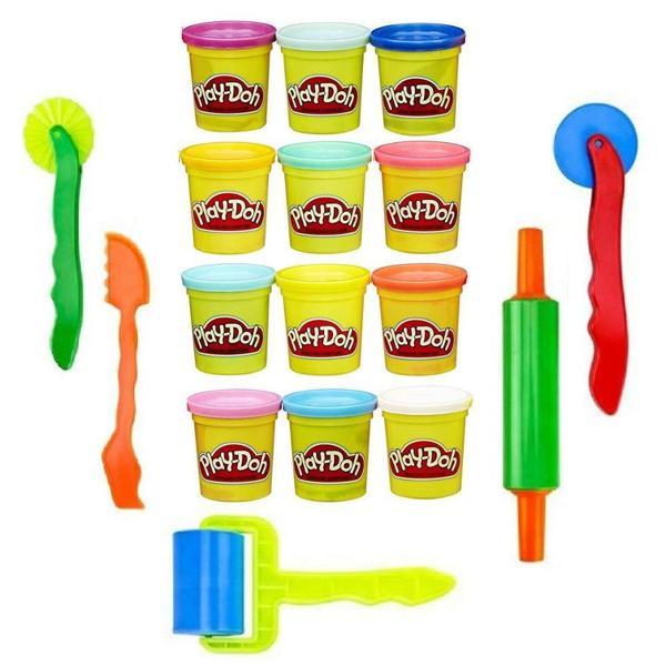 Oyun Hamuru 12 Renk Merdane Kesicili Set Play Doh Oyun Hamuru Seti 12 Renk Merdane Kesici - Image 1