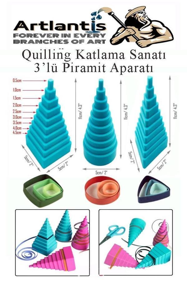 Quiling Bordür Kağıt Sarma Piramit Aparatı 1 Adet Quling Plastik Üç Boyutlu Kağıt Şeritleri Şekillendirme - Image 1