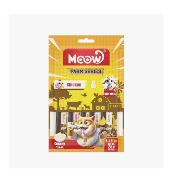 Moow Tavuklu Keçi Sütlü 12gr x 6 Adet Kedi Krema Ödülü - Image 1