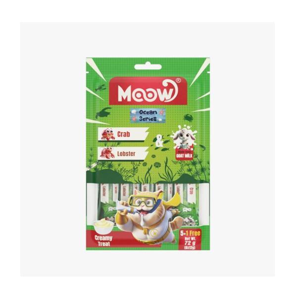 Moow Yengeçli&Istakozlu Keçi Sütlü 12gr x 6 Adet Kedi Krema Ödülü - Image 1