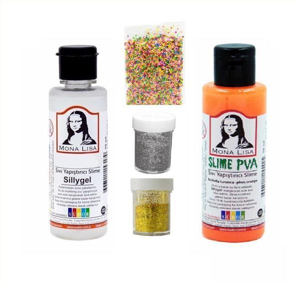 Slime Seti Fosforlu Turuncu Renk 70 ML Renkli Slaym Südor Sılaym Seti 70 ML Slime Borax - Image 1