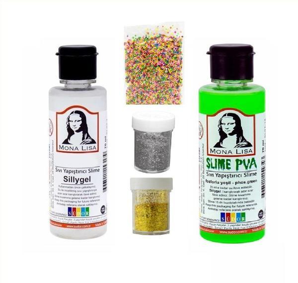 Slime Seti Fosforlu Yeşil Renk 70 ML Renkli Slaym Südor Sılaym Seti 70 ML Slime Borax - Image 1