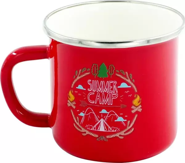 Orcamp Retro Emaye Kupa Bardak Kırmızı Summer Camp 330 cc - Image 1